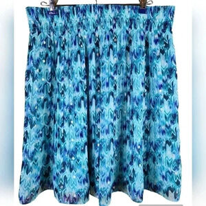 White House Black Market blue soft pleated mini skirt